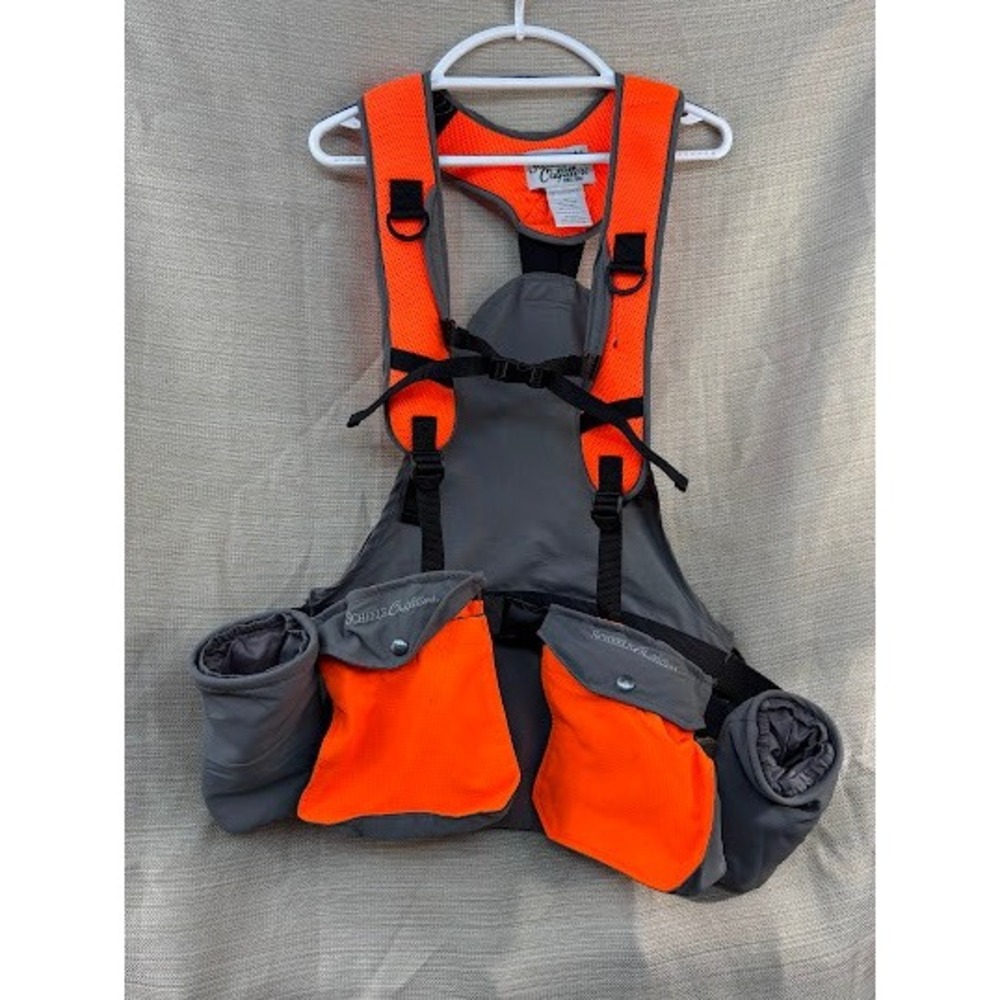 Scheels Outfitters Upland Hunting Strap Vest Blaze Orange Grey OSFM